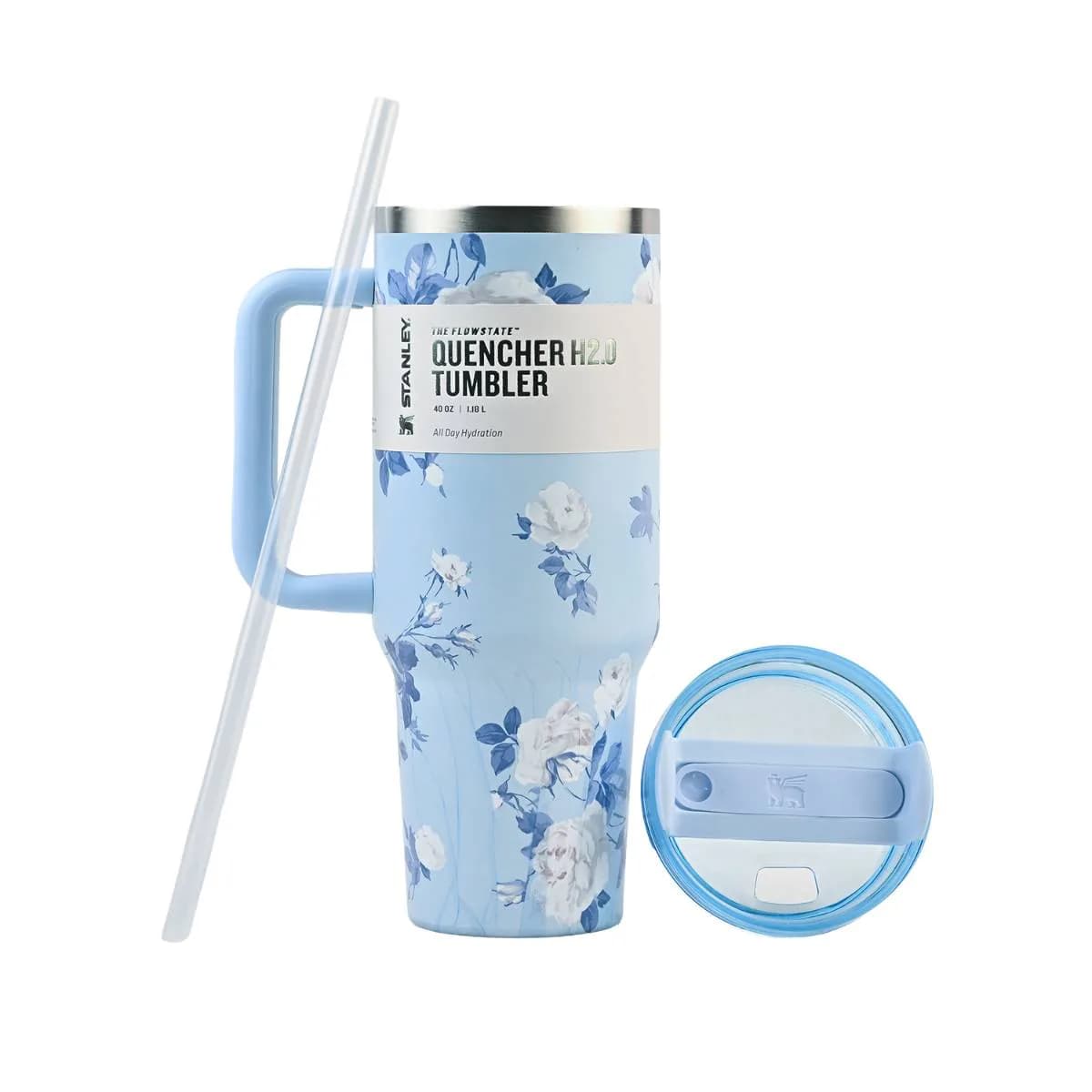 Blue Floral Tumbler in Blue – view 3