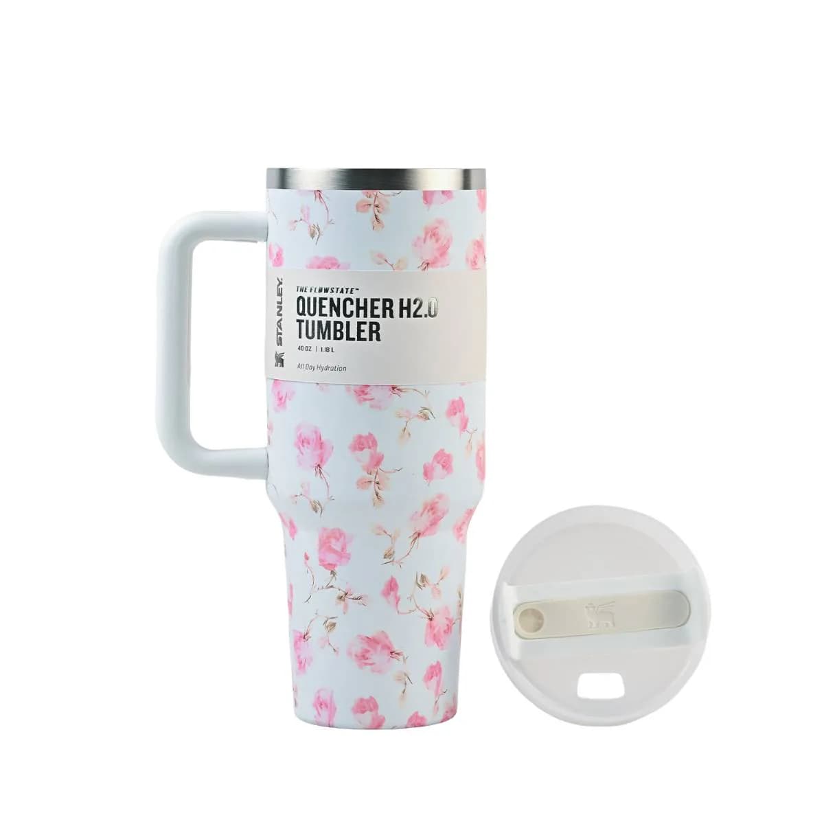White Floral Tumbler – view 4