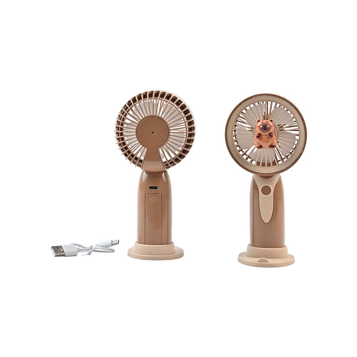 Brown Mini Fan With Mobile Holder