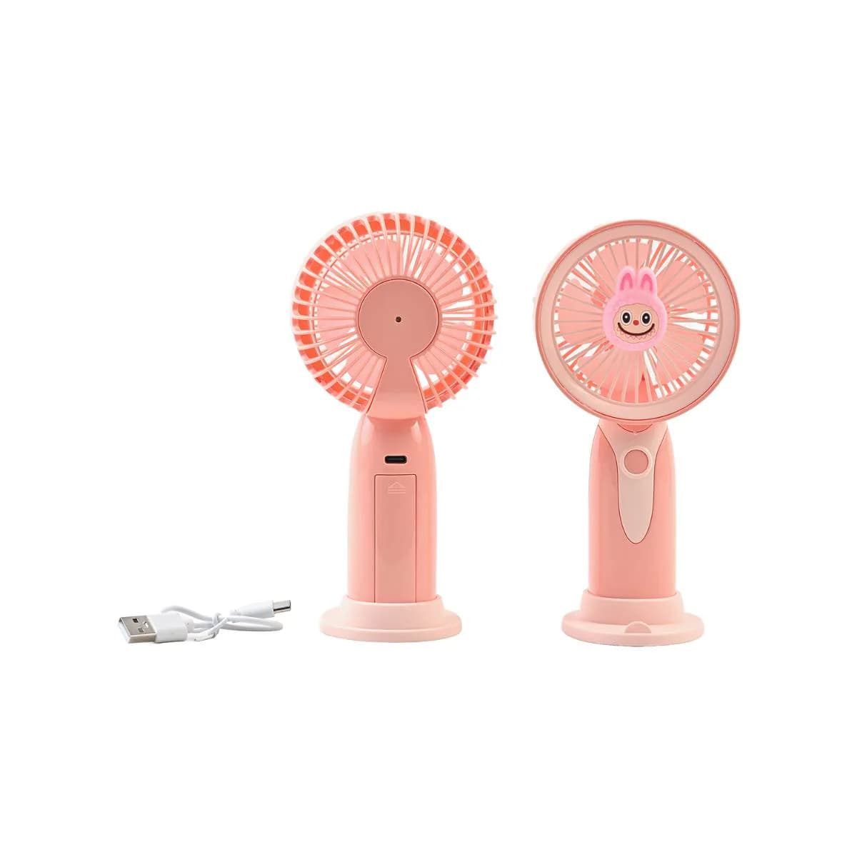 Pink Mini Fan With Mobile Holder