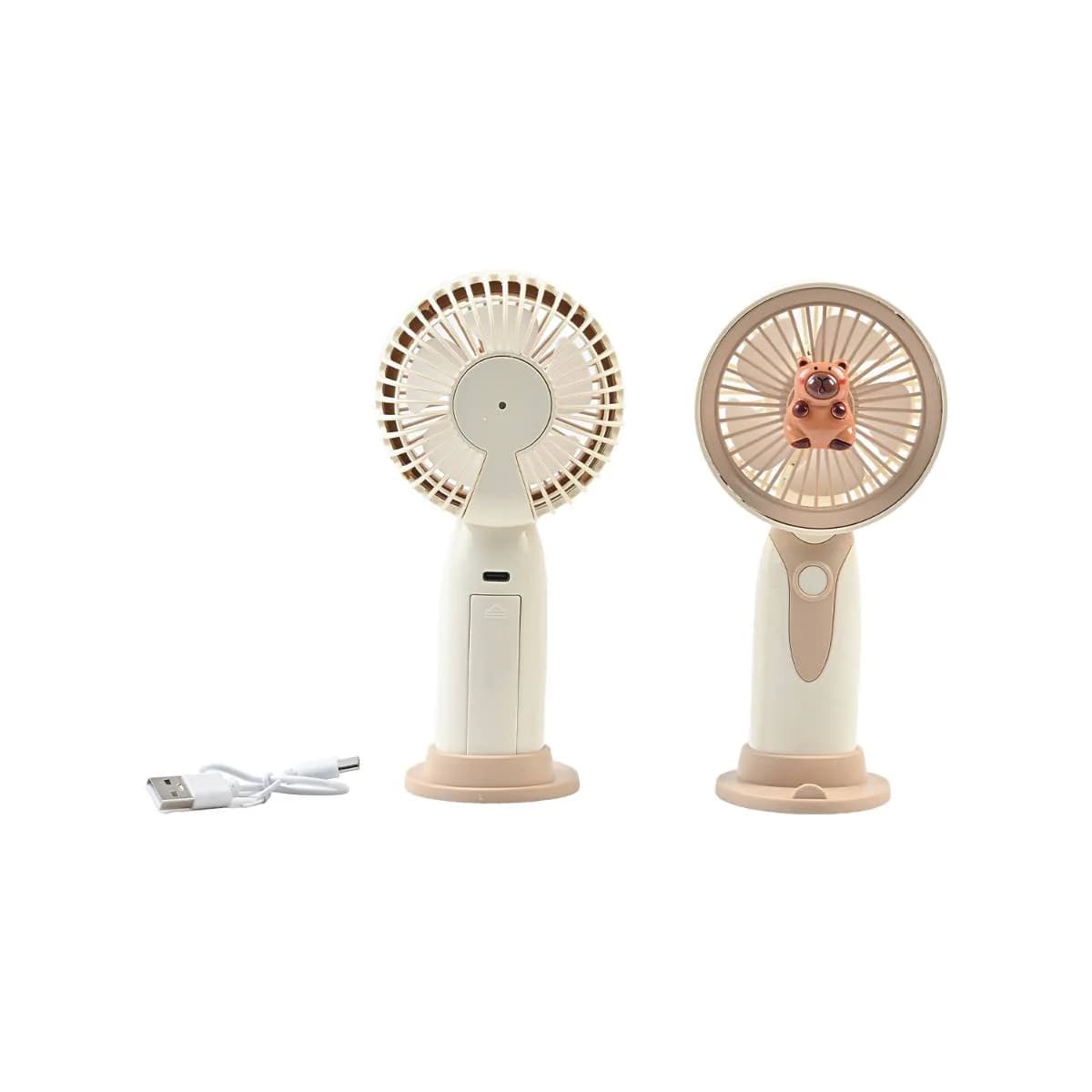 Brown Mini Fan With Mobile Holder