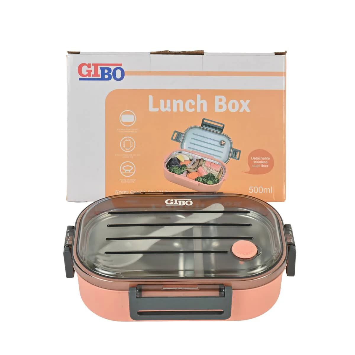 Gibo Peach Lunch Box (500ml)