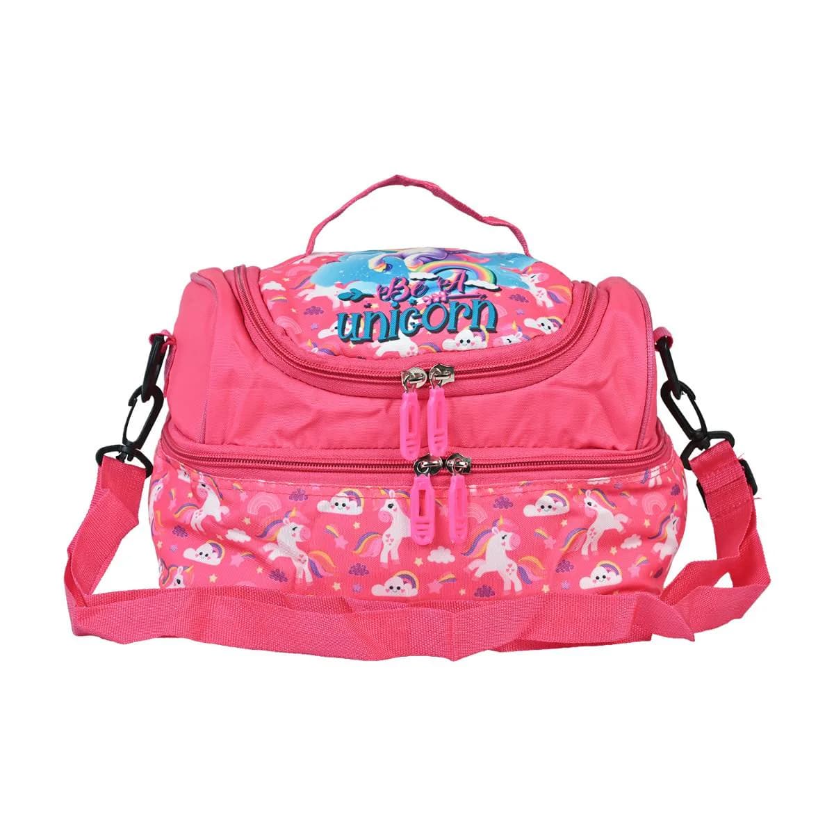 Pink Unicorn Thermal Double Partition Tiffin Bag