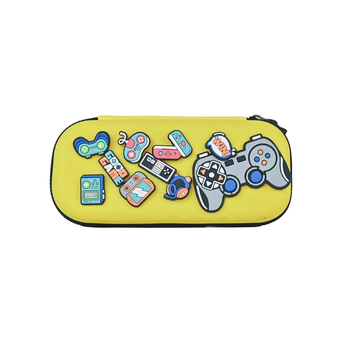 Yellow Video Games Small Silicone Pouch with Jibbitz Charms