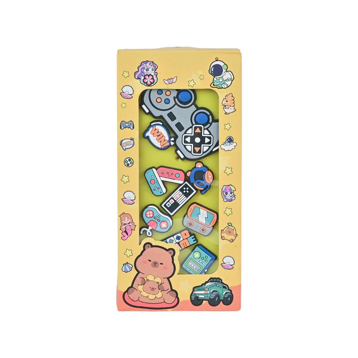 Yellow Video Games Small Silicone Pouch with Jibbitz Charms in Yellow – view 3