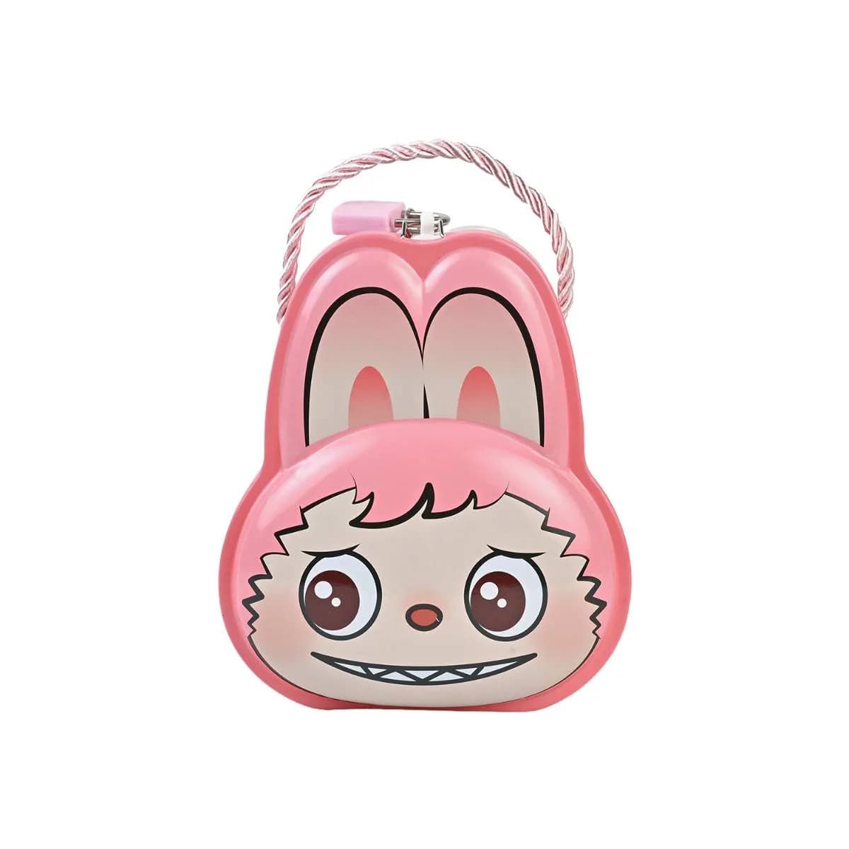 Pink Labubu Metal Money Box With Lock & Key