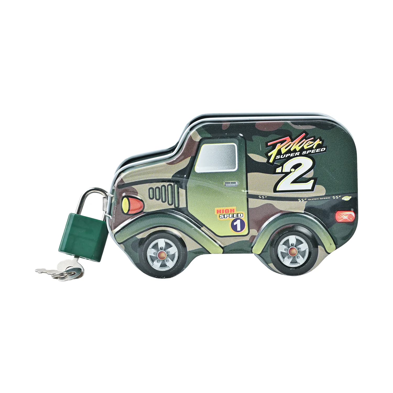 Car Metal Money Box – Green in Green – view 1